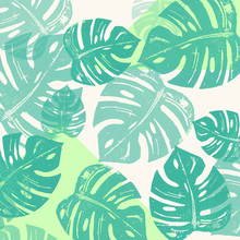 Bianca Green, Linocut Monstera Green