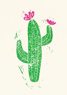 Wall art by Bianca Green: stylish linocut representation of a cactus