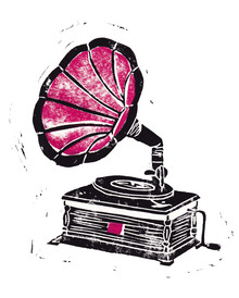 Bianca Green, Linocut Gramophone