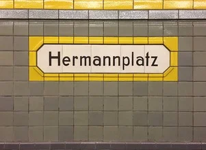Photo art by Claudio Galamini: bustling subway station in Berlin with people and lights