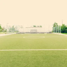 Photo art by Franz Sussbauer: soccer field in Munich with green grass
