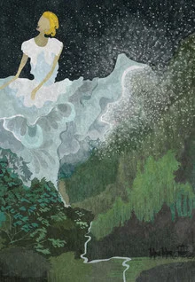 Illustration by Amalia Restrepo: whimsical portrayal of Cinderella