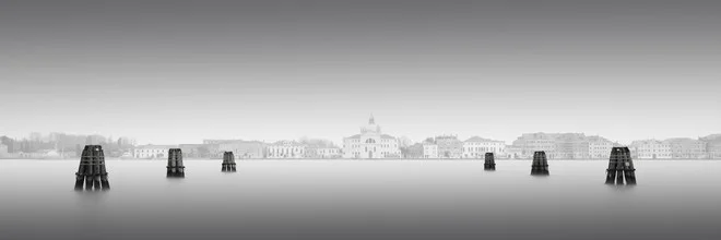 Photo art by Ronny Behnert: calm black-and-white view of Zitelle in Venice