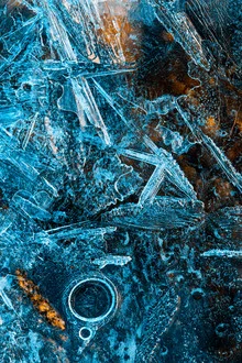 Photo art by Sebastian Worm: close-up of frozen ice on the Norwegian coast