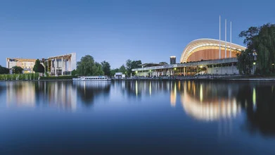 Photo art by Ronny Behnert: tranquil twilight at the Spree river in Berlin