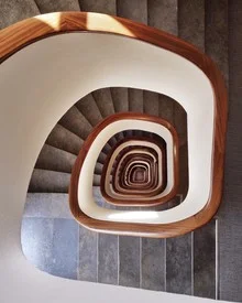 Photo art by Roc Isern: spiral staircase in urban design
