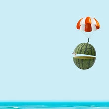 Wall art: a cheerful illustration of a dive into clear water
