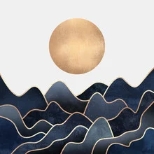 Illustration by Elisabeth Fredriksson: gentle waves in golden light