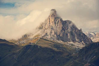 Photo art by Franz Sussbauer: clouds above the mountain landscape of La Gusela