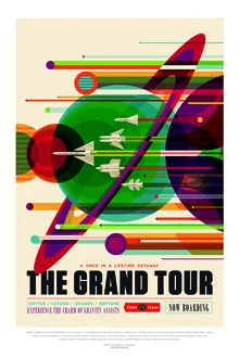 Wandbild: charmante Illustration des Weltraums mit Gravitationseffekten.