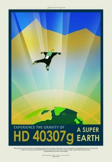 Wall art by Nasa Visions: stylized representation of the exoplanet HD 40307g