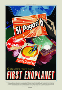 Nasa Visions, 51 Pegasi b, Greetings from your first exoplanet (United States, North America)