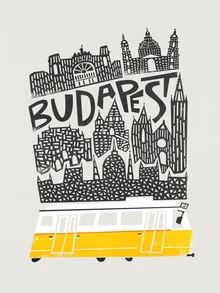 Wall art by Fox And Velvet: stylized cityscape of Budapest