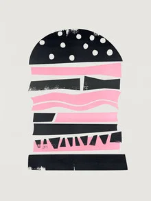 Illustration of a pink burger with fresh ingredients and a friendly, modern look