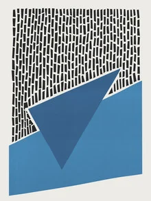 Illustration of a bird in water, featuring soft colors and abstract shapes.