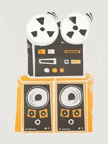 Wandbild von Fox And Velvet: stilvolle Illustration eines Reel-to-Reel Players
