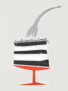 Wall art by Fox And Velvet: delicious tiramisu on a plate, beautifully arranged
