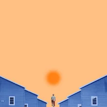 Illustration von Caterina Theoharidou: fröhliche Sonne über sanften Hügeln