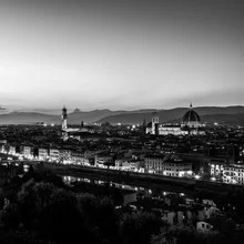 Photo art by Christian Janik: nighttime cityscape of Florence in black and white