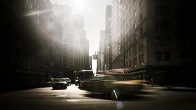 Photo art by Tillmann Konrad: skyscraper canyons in Manhattan, calm atmosphere.