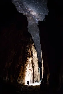 Photo by Christoph Schaarschmidt: night view of Standley Chasm in Australia
