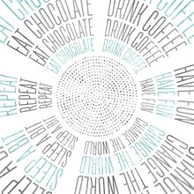 Illustration by Melanie Viola: life circles with positive quotes and a calm vibe.