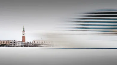 Photo art by Ronny Behnert: cruise ship on water in Venice with motion blur.