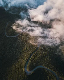 Aerial photo by André Alexander: scenic view of winding roads in Madeira.