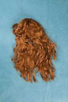 Photo art by Loulou von Glup: wig on a colorful carpet