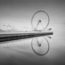 Photo art by Ronny Behnert: reflecting Ferris wheel by the Caspian Sea
