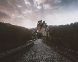Photo art by Quentin Strohmeier: Colorful landscape featuring Eltz Castle in nature