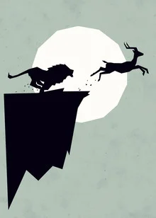 Illustration by Sjoerd Piepenbrink: Impala leaping into the sun