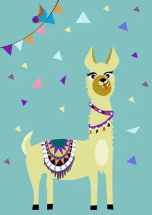 Illustration by Sabrina Ziegenhorn: celebrating alpacas with confetti.