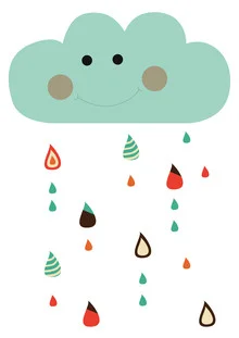 Illustration von Sabrina Ziegenhorn: eine freundliche Regenwolke mit einem lächelnden Gesicht