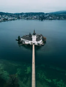 Photo art by Sebastian ‚zeppaio' Scheichl: castle in the lake with soft colors