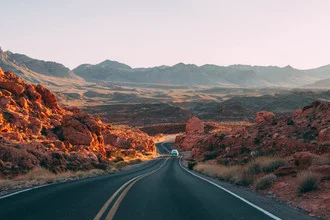 Photo art by Sebastian ‚zeppaio' Scheichl: captivating desert landscape with a road