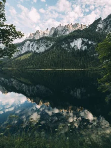 Photo art by Sebastian ‚zeppaio' Scheichl: calm reflection of Gosausee in the mountains