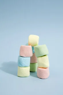 Colorful photo art of a marshmallow arranged in harmony