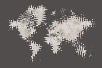 Melanie Viola, Abstract World Map rose gold & marble