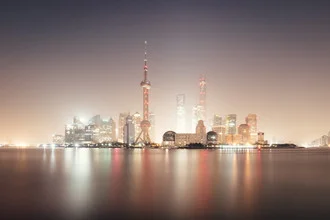 Photo art by Roman Becker: soft light plays over Pudong's skyline