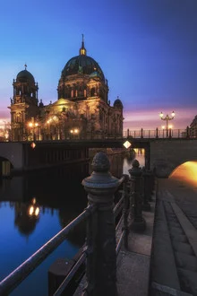 Photo art by Jean Claude Castor: Berlin Cathedral by the river in soft colors