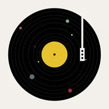 Illustration by Florent Bodart: music and planets in a galactic style