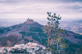Photo art by Eva Stadler: Hohenzollern Castle at dusk in the Swabian Jura