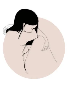 Illustration by Sabrina Ziegenhorn: a contemplative woman in soft pastel colors