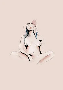 Wall art by Sabrina Ziegenhorn: playful illustration of a girl taking a selfie