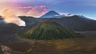 Photo art by Jean Claude Castor: view of majestic Mount Bromo in Indonesia.
