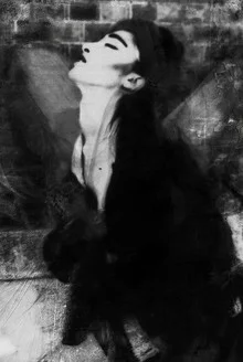 Beautiful photo art by Sophie Etchart: Young woman with angel wings in soft tones.