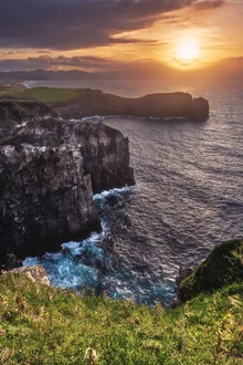 Photo art by Jean Claude Castor: Azores coast during sunset