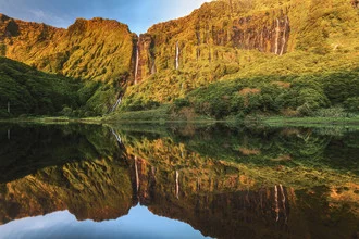 Photo art by Jean Claude Castor: waterfall panorama on the island of Flores