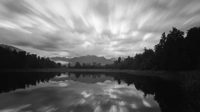 Photo art by Christian Janik: calm lake with cloud reflection in New Zealand